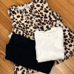 NWOT Little Me Faux Fur Vest Set